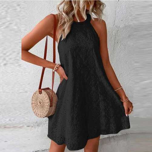 Cheap Women&#39;s Mini Dress Summer Casual O-Neck Sleeveless A Dress ...