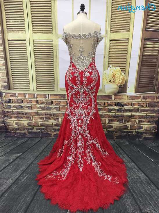 Chengjun Pakistani Detachable Train Mermaid Red Wedding Dress