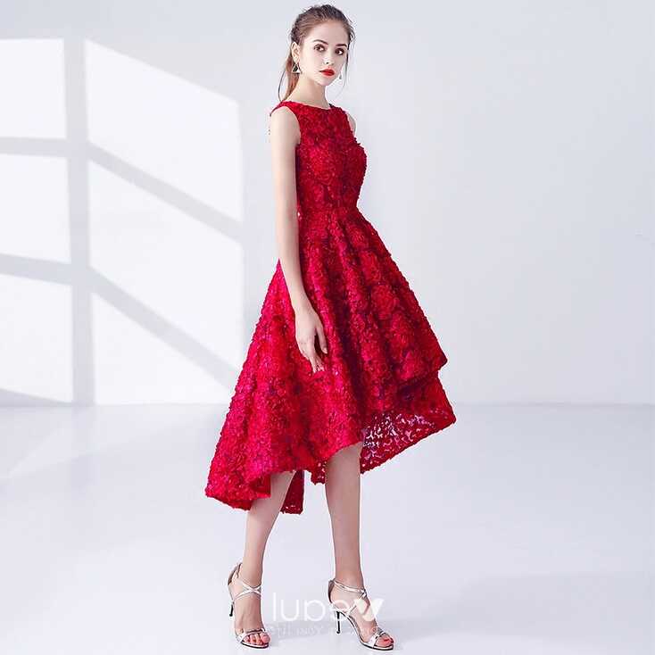 Chic / Beautiful Red Cocktail Dresses 2017 A-Line / Princess Metal ...