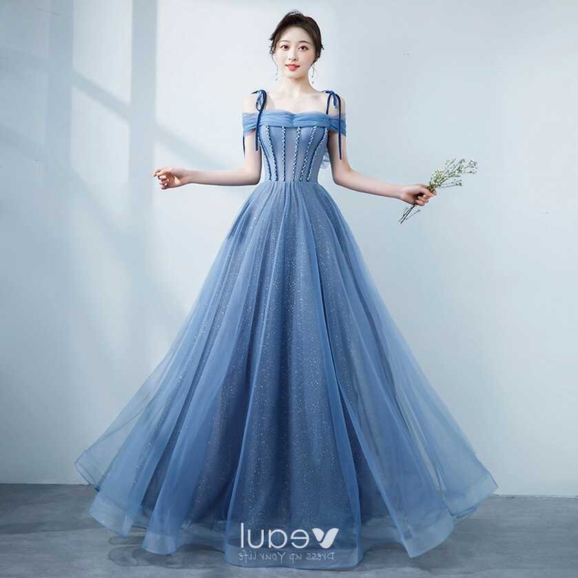 Chic / Beautiful Sky Blue Prom Dresses 2021 A-Line / Princess ...