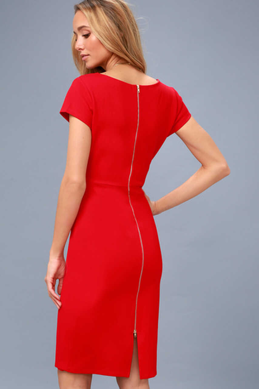 Chic Red Dress - Bodycon Dress - Bodycon Midi Dress - Lulus