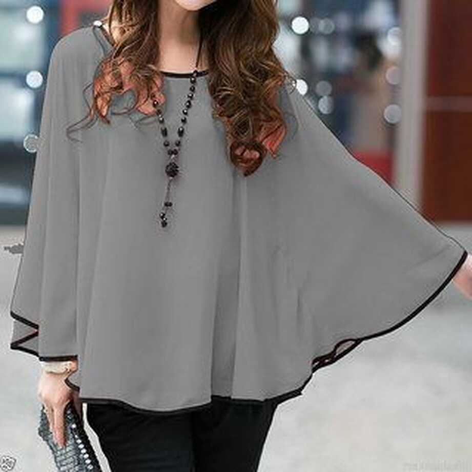 Chiffon Round Neck Girls Designer Tops at Rs 150/piece in New ...