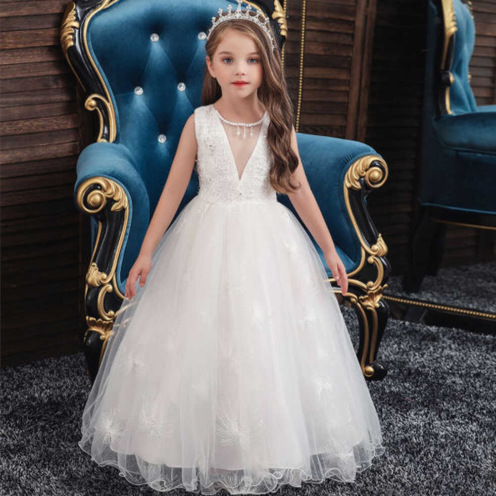 Children&#39;s Dress Princess Dress Girl Embroidered Sleeveless Long ...