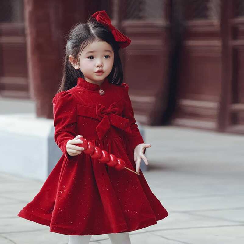 Children&#39;s Red Christmas Princess Evening Gown Kids Performance ...