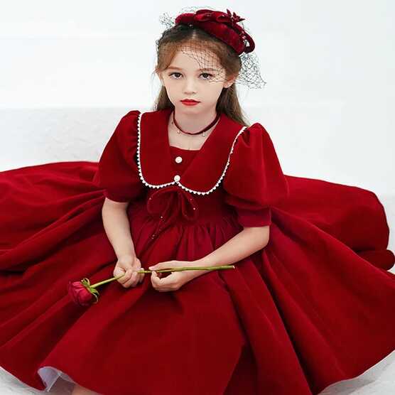 Children&#39;s wear 2022 new Girls dress For Party Wedding Dress red ...