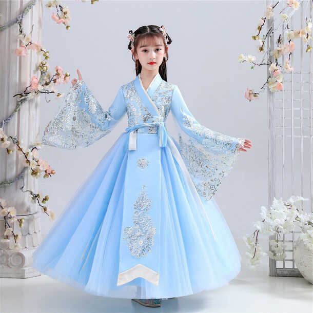 Children Girls&#39; Retro Hanfu Costume Dresses Chinese Style Tang ...