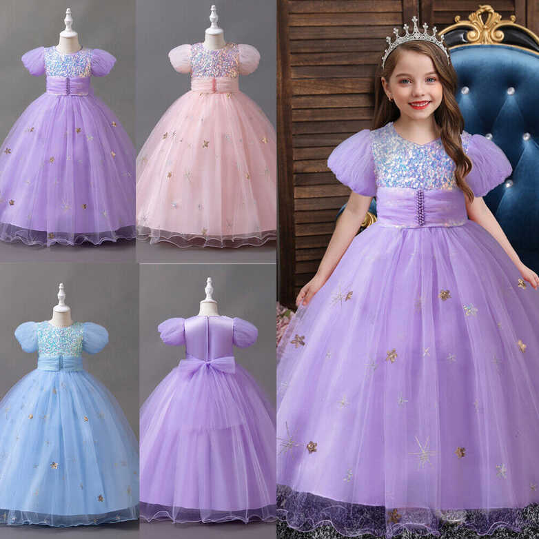 Children Girls Princess Dress Kids Flower Formal Prom Wedding ...