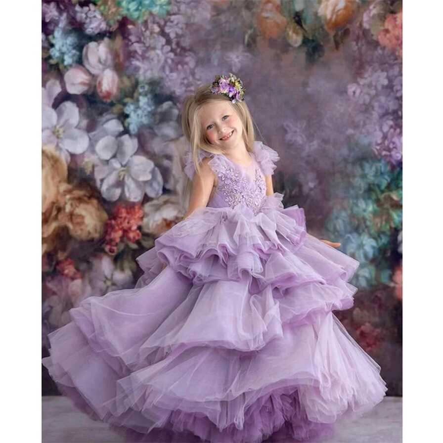 Children Princess Dress 2023 New Girls Purple Piano Prom Evening ...