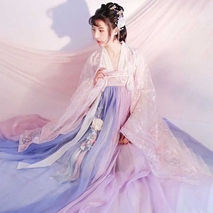 Chinese Hanfu Women Pink Chinese Traditional Dress Dance Fairy ...