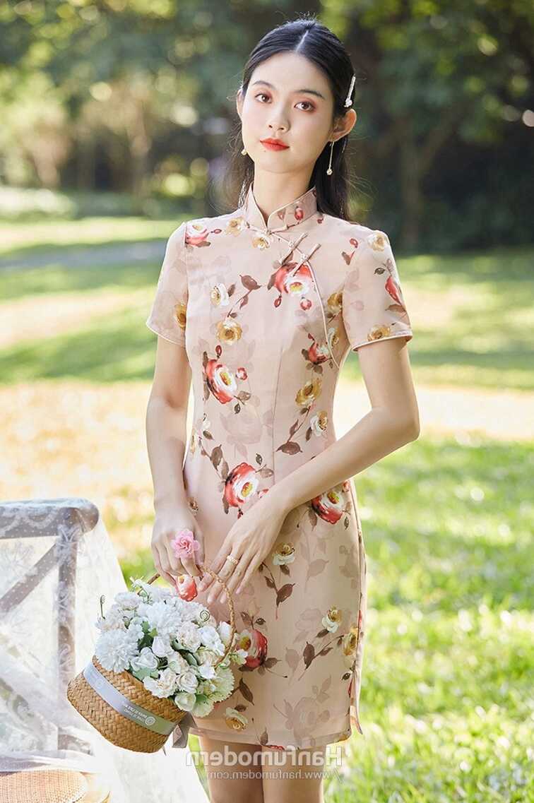 Chinese Style Elegant Cheongsam Traditional Mini Qipao Dress ...