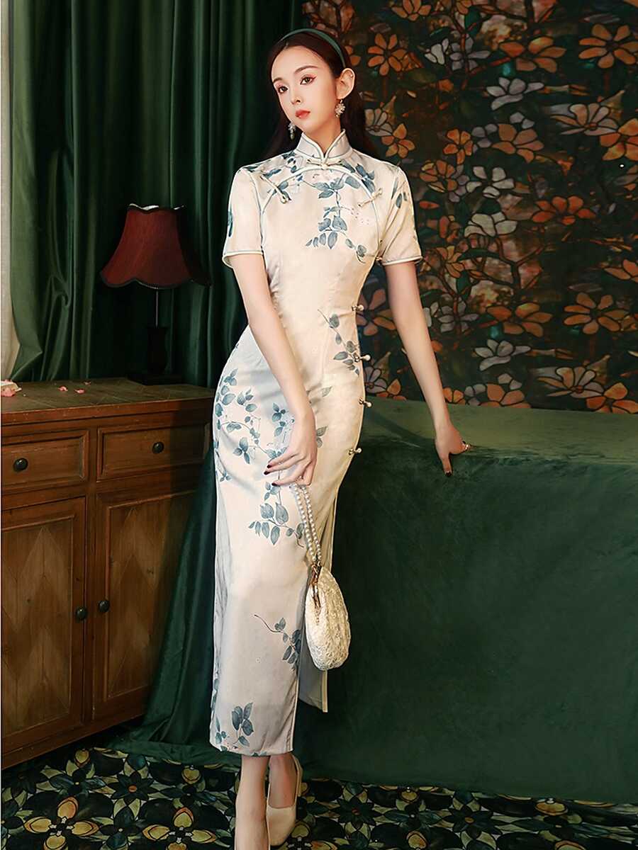 Chinese Traditional Dress Modern Long Qipao Dress