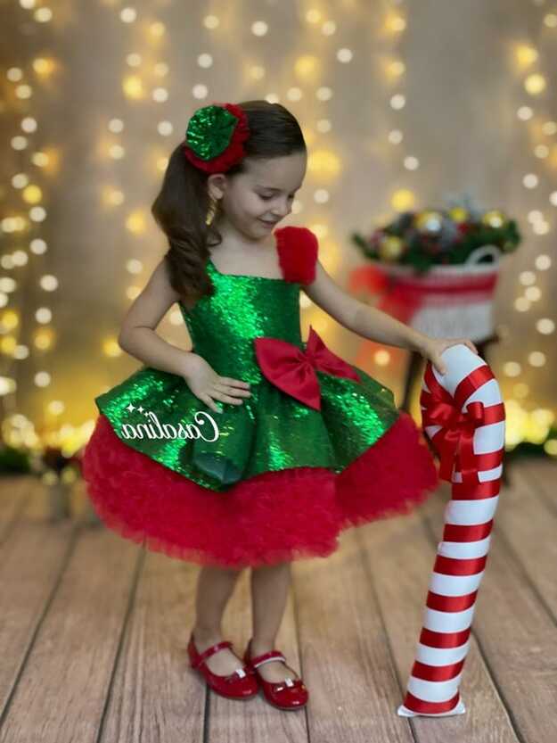 Christmas Dress, Baby Girl Dress for Christmas, Green Red ...