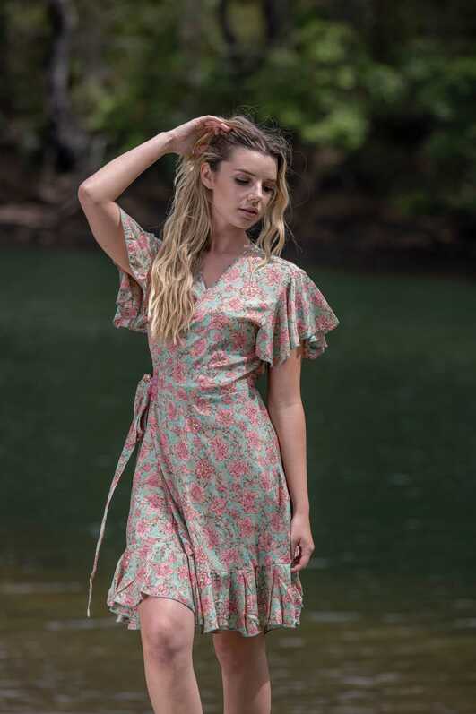 Cienna Milli Short Wrap Dress - Lovebird Boutique