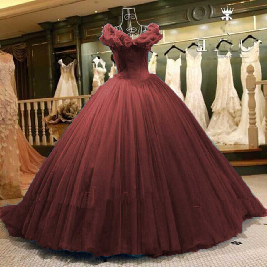 Cinderella Ball Gown Quinceanera Dresses Off Shoulder Lace Up ...