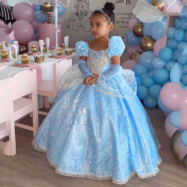 Cinderella Cosplay Costume Kids Clothes For Girls Dress Baby Girl ...