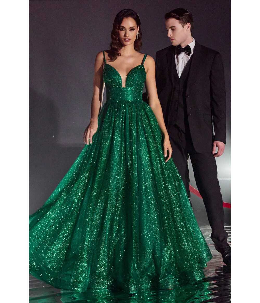 Cinderella Divine Emerald Green Glitter Sleeveless Ball Gown ...