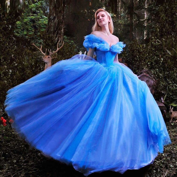 Cinderella Dress 2015 Movie, Cinderella Cosplay Costume – Coserz