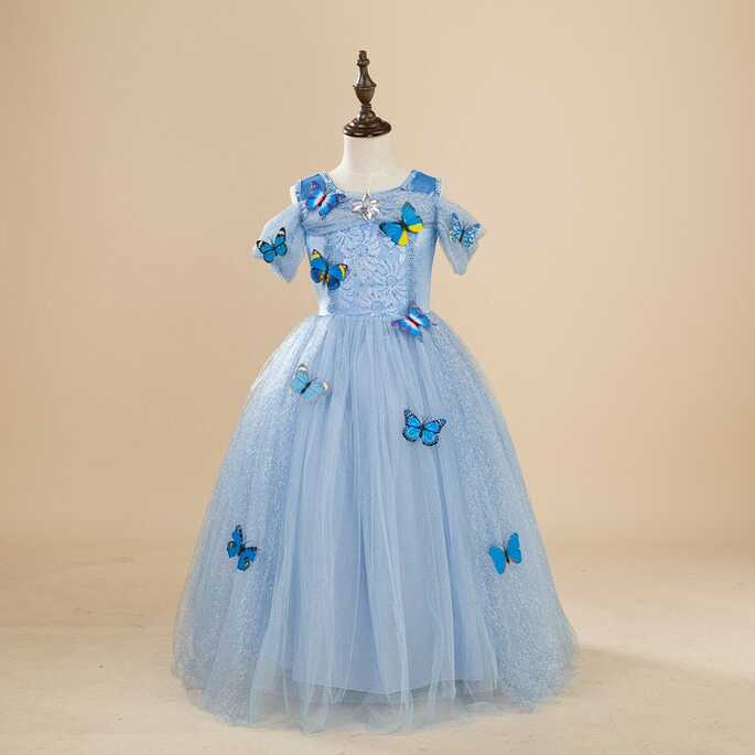 Cinderella Inspired Butterfly Theme Girls Dress – SkipStars