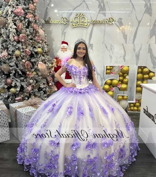 Cinderella Purple Quinceanera Dresses Beaded Formal Prom 3D ...