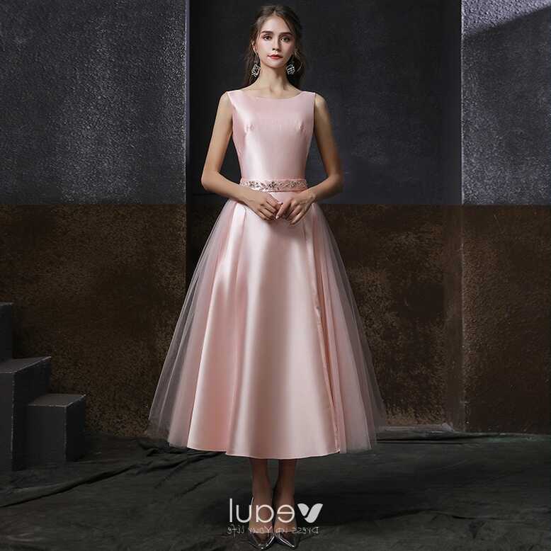 Classic Blushing Pink Satin Homecoming Graduation Dresses 2020 A ...