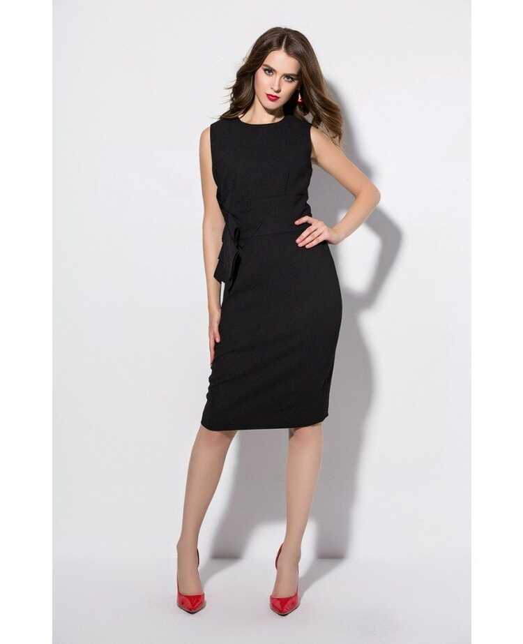 Classic Little Black Knee Length Formal Dress -GemGrace