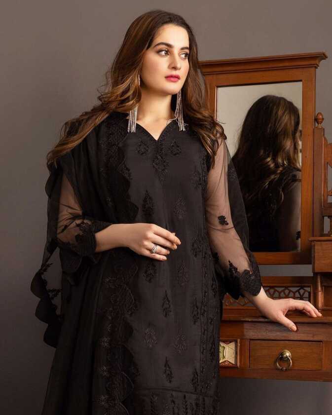 Classy Cotton Silk Black Embroidery Work Pakistani Palazo Suit