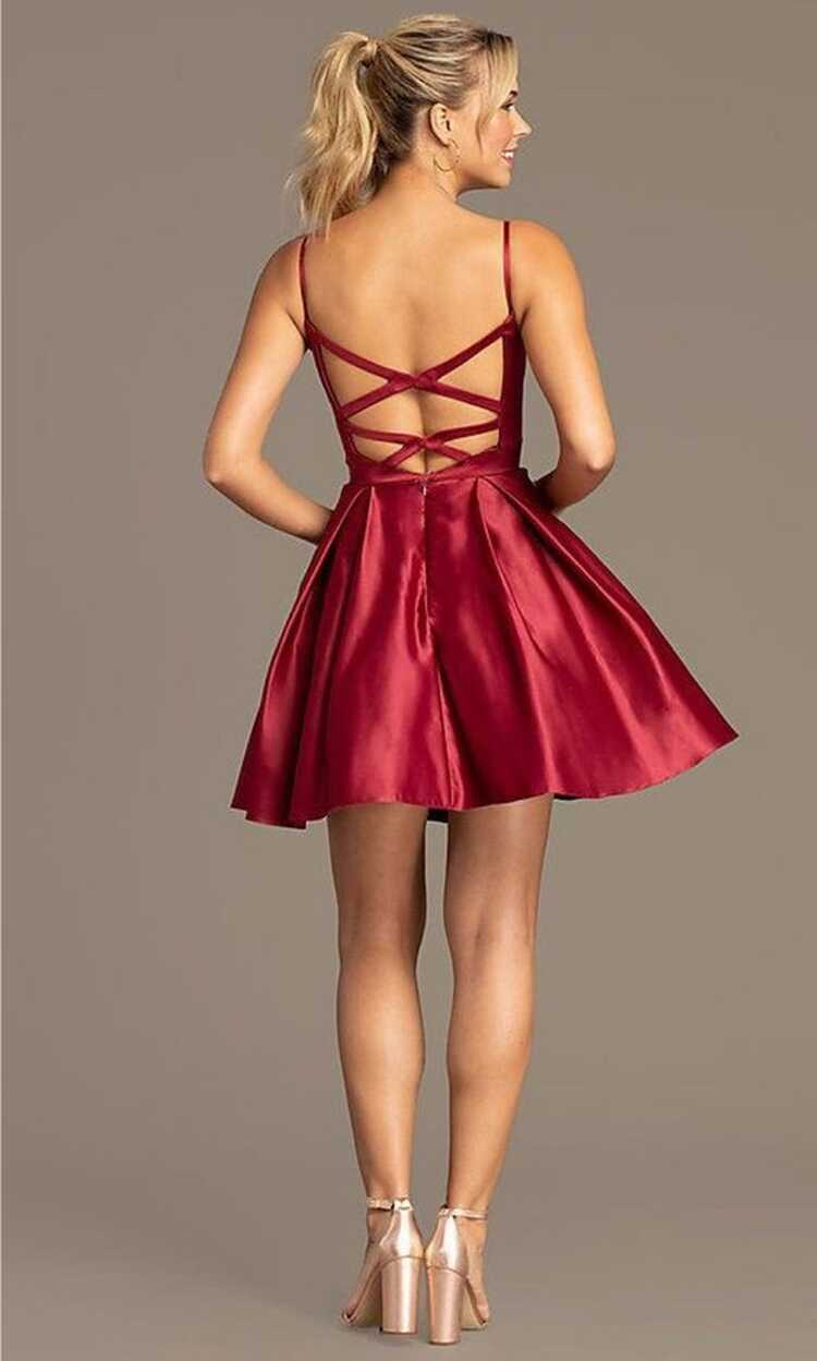 Classy Silk Cherry Red Short Dress , Short Dress , Bridesmaid ...