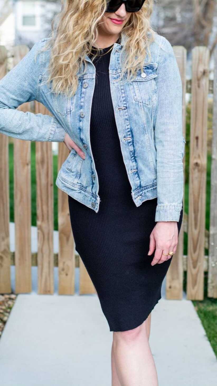 Closet classics: denim jacket + ribbed dress | Denim jacket ...