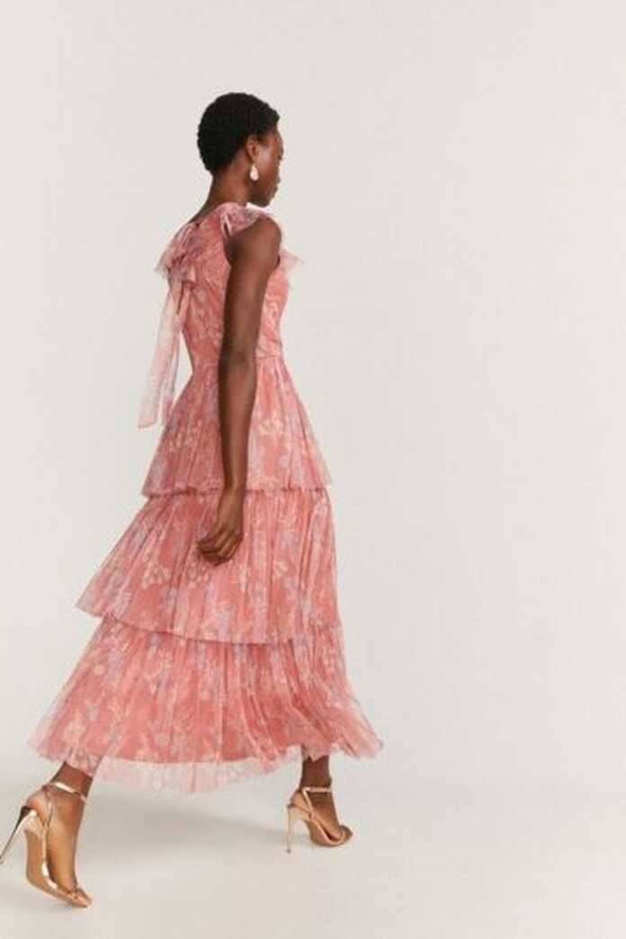 Coast Floral Ruffle Tier Maxi Dress, Pink/White