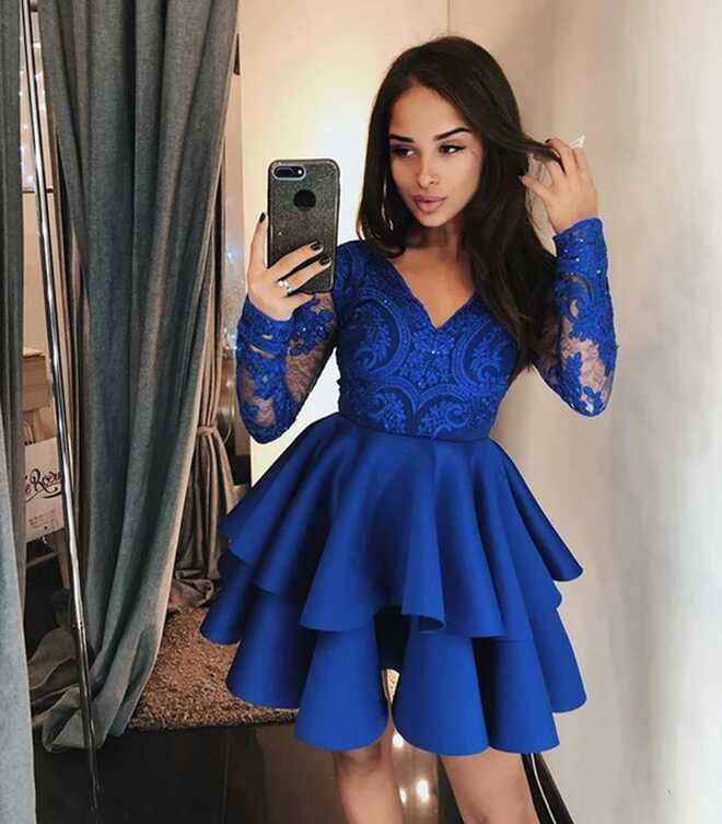 Cocktail Dresses 2020 Formal Party Short Prom Dresses Royal Blue ...