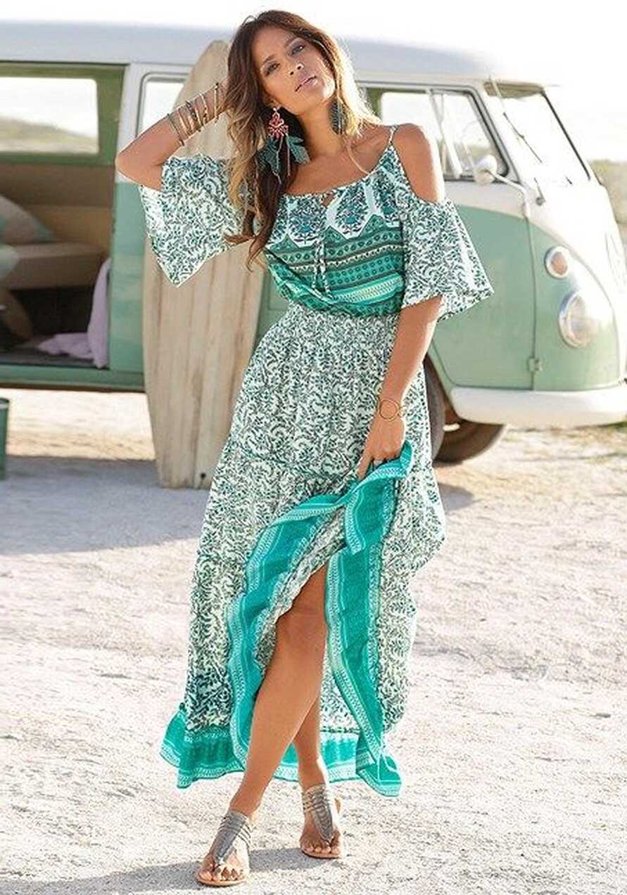 Cold Shoulder Boho Maxi Dress | Maxi dress, Floral print maxi ...