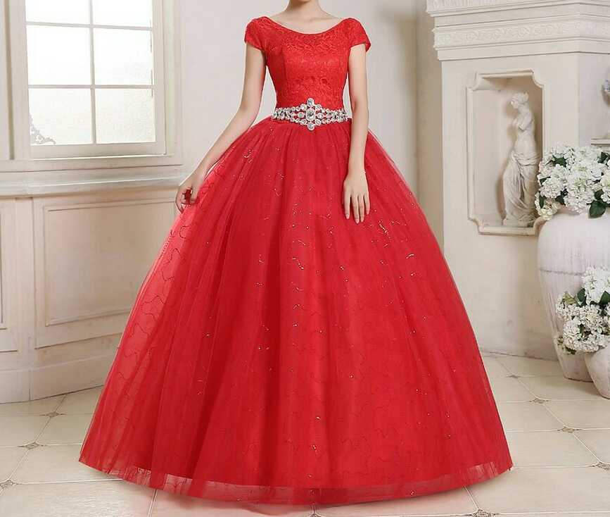 Collar Western Wedding Red Ball Gown Dress at Rs 12500 in Mumbai ...