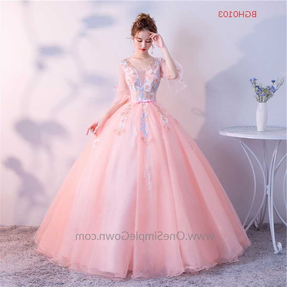 Colourful Princess Ball Gown With Flower Pattern Lace With Angle ...