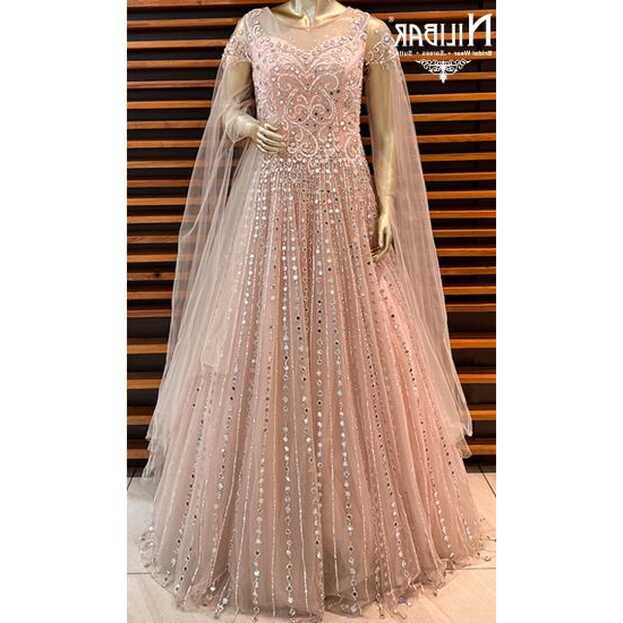 Crepe Pink Net Gown