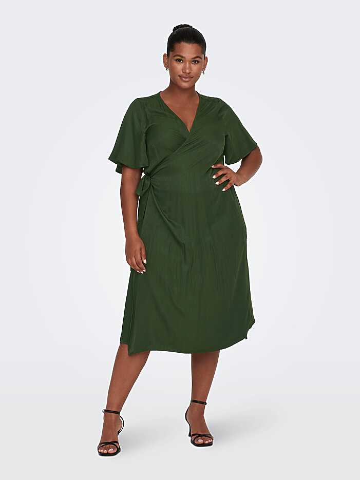 Curvy midi wrap dress with 20% discount! | ONLY®