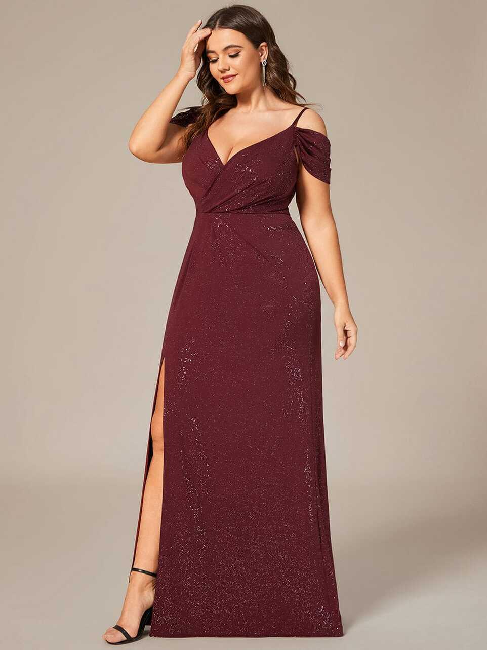 Custom Size Sexy High Slit Cold Shoulder Gala Dresses - Ever-Pretty US