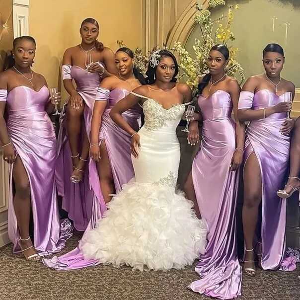 Customizable Light Purple Mermaid Bridesmaid Dress With Side Slit ...