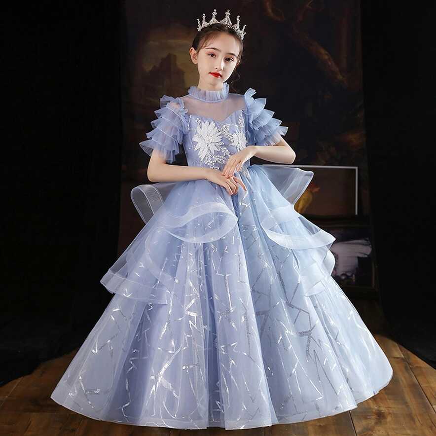 Cute Baby Clothes Sequin Embroidery Girls Party Garment Wedding ...