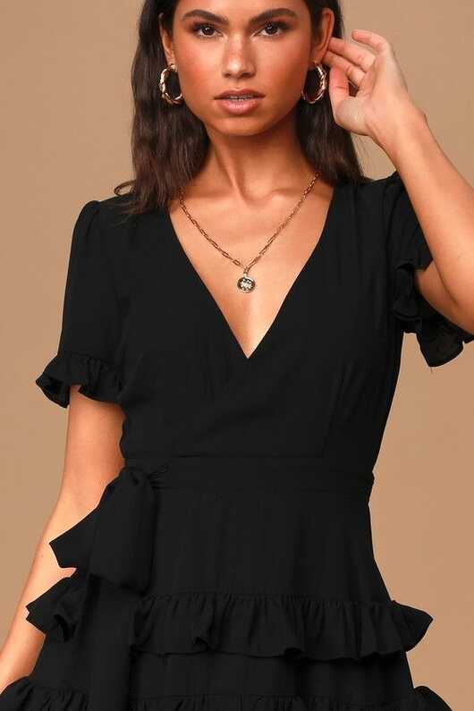 Cute Black Dress - Ruffled Mini Dress - Tiered Dress #ad #Dress ...