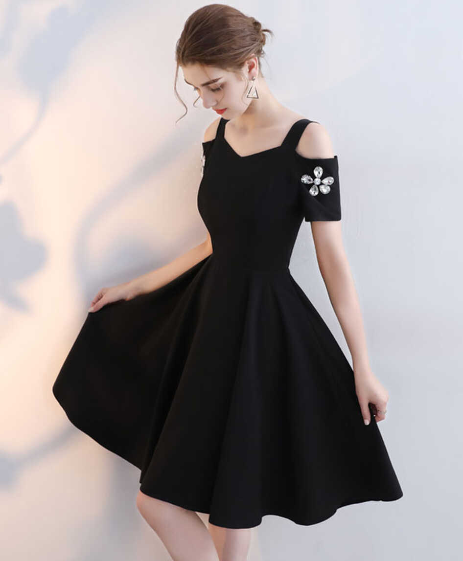 Cute Black Short Prom Dress, Short Party Dress – shopluu