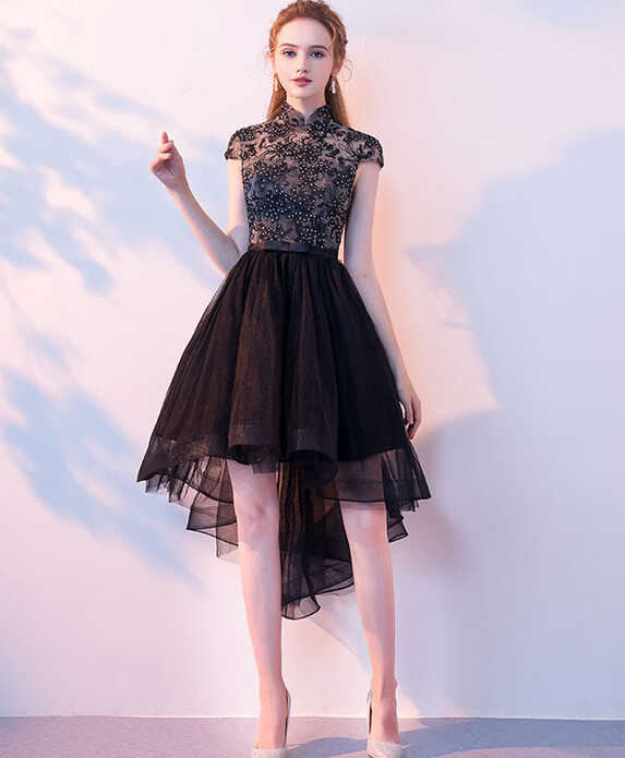 Cute Black Tulle Short Prom Dress, Black Homecoming Dress – shopluu