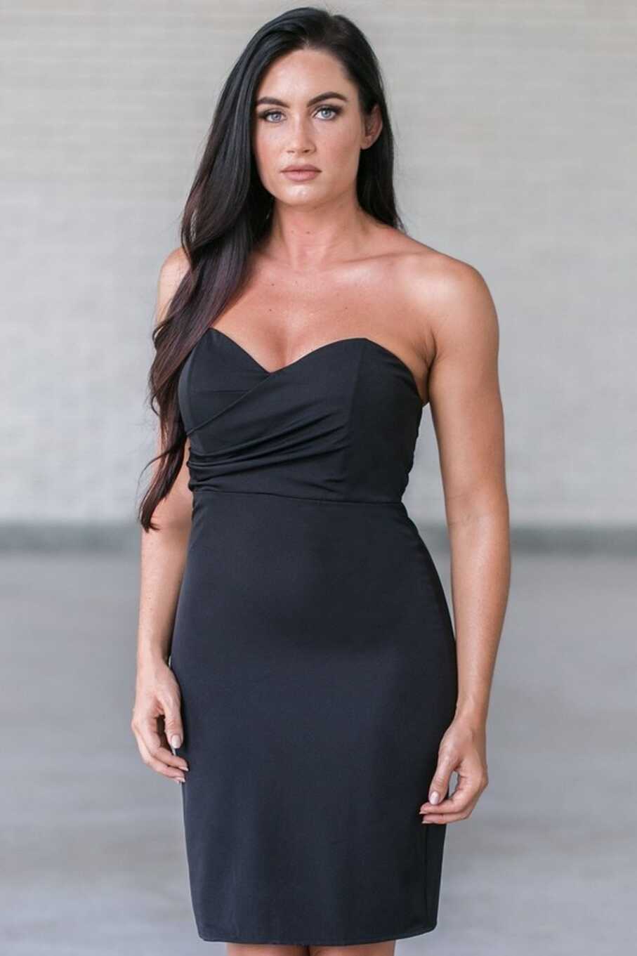 Cute Little Black Dress, Strapless Black Cocktail Dress, Online ...