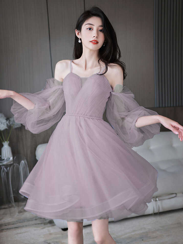 Cute Sweetheart Neck Tulle Short Prom Dress, Cute Puffy Homecoming ...