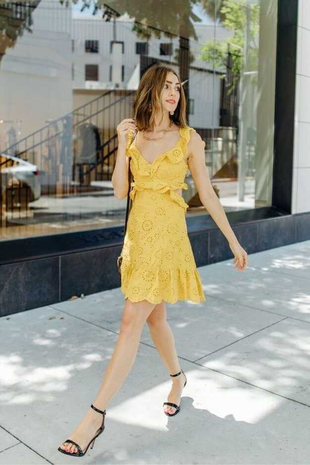 Cute Yellow Midi Dress For Spring | Honest Darling