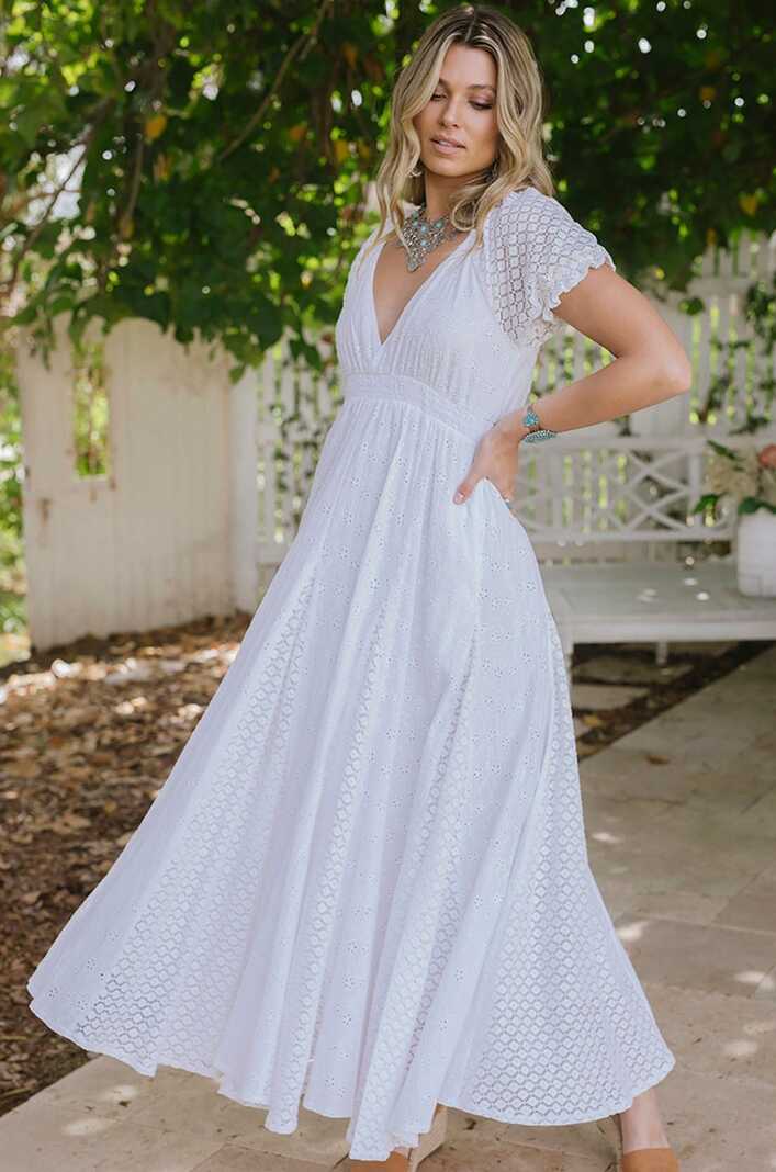 DAISY ROSE MAXI DRESS SUMMER WHITE | Bohemian Love Runway