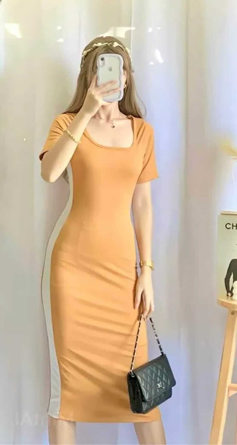 DBS COMBI Long Bodycon Dress High Quality Stretchable Knitted ...