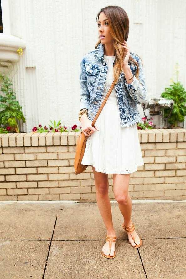 DENIM JACKET &amp; EYELET DRESS | Alyson Haley