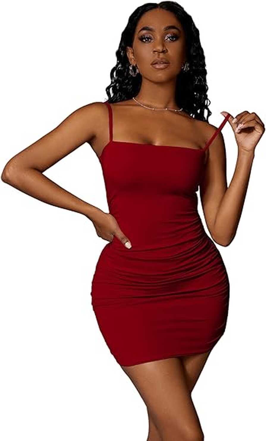 DIDK Women&#39;s Dresses Bodycon Mini Dress Spaghetti Straps Short ...