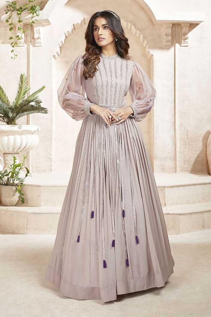 Delightful Lilac Colored Designer Gown