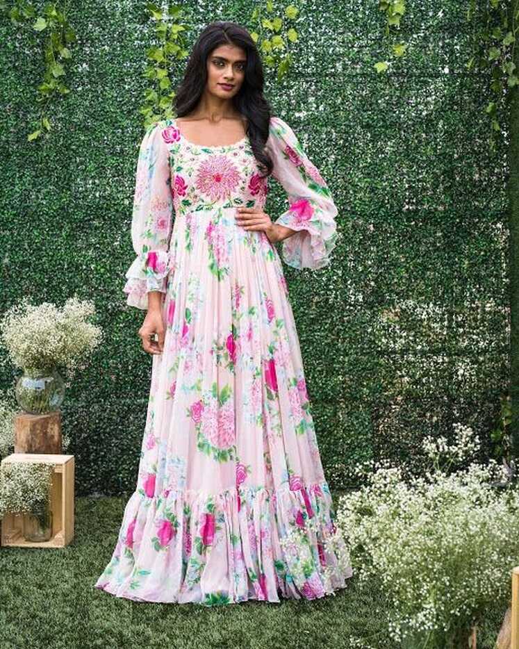 Delightful Spring/ Summer Floral Lehenga and Saree Designs for 2019